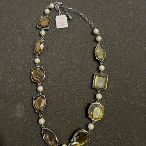 Lia Sophia Gold and Silver Necklace with Gem Accents